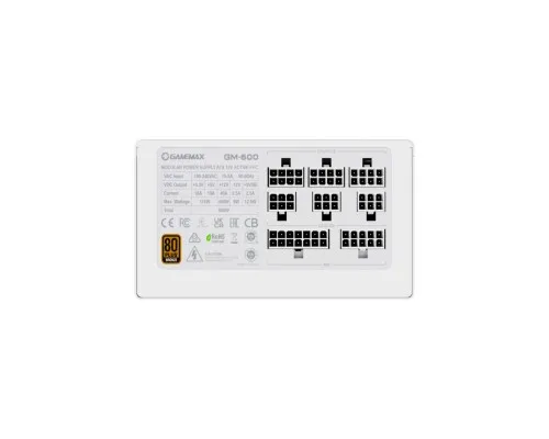 Блок питания Gamemax 600W GM-600 Modular white (GM-600 Modular white)