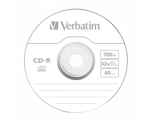 Диск CD Verbatim CD-R 700Mb 52x Spindle Wrap box Extra (43725)