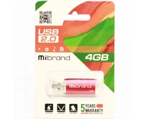 USB флеш накопитель Mibrand 4GB Cougar Red USB 2.0 (MI2.0/CU4P1R)