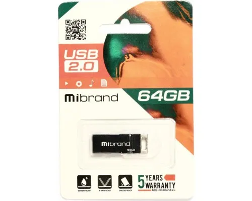 USB флеш накопитель Mibrand 64GB Сhameleon Black USB 2.0 (MI2.0/CH64U6B)