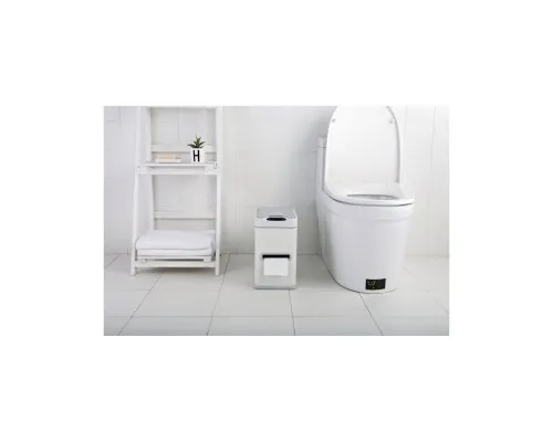 Контейнер для мусора JAH сенсорный прямоугольный для туалетной бумаги белый 7 л (6407)
