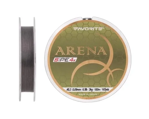 Шнур Favorite Arena PE 4x 100m 0.3/0.09mm 6.5lb/3kg Silver Gray (1693.10.94)