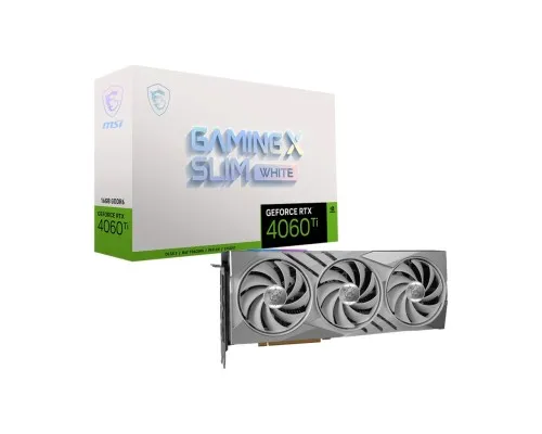 Відеокарта MSI GeForce RTX4060Ti 16Gb GAMING X SLIM WHITE (RTX 4060 Ti GAMING X SLIM WHITE 16G)