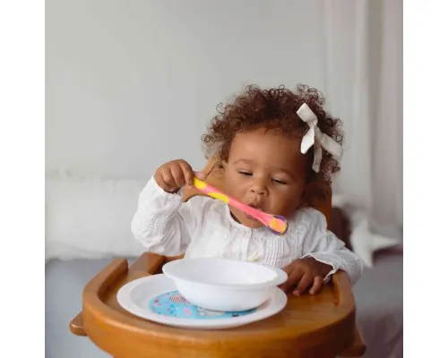 Набір дитячого посуду Baboo термочутлива ложка, рожева, 4+ міс (10-025)