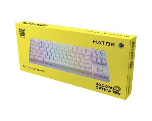 Клавіатура Hator Rockfall 2 Optica TKL Black USB White (HTK-731)