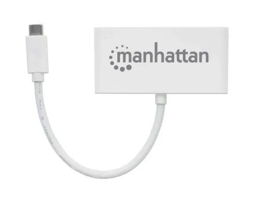 Концентратор Intracom Manhattan Type-C 4-port USB 3.0 + 3.1 PD white (163552)