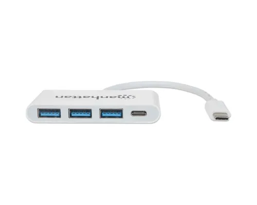 Концентратор Intracom Manhattan Type-C 4-port USB 3.0 + 3.1 PD white (163552)