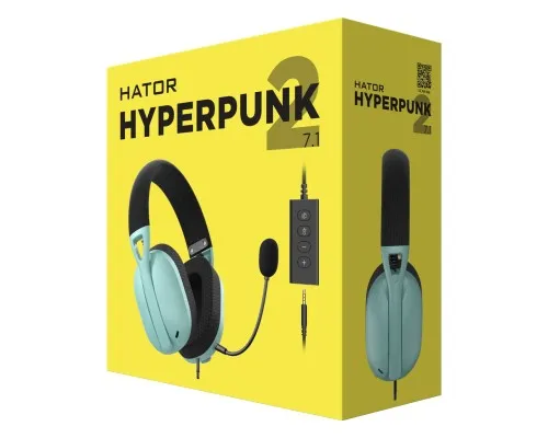 Наушники Hator Hyperpunk 2 USB 7.1 Black/Mint (HTA-848)