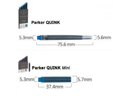 Чорнило для піряних ручок Parker Картриджи Quink /5шт синій (11 410BLU)