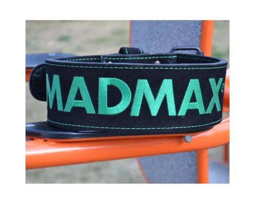 Атлетический пояс MadMax MFB-301 Suede Single Prong шкіряний Black/Green M (MFB-301_M)