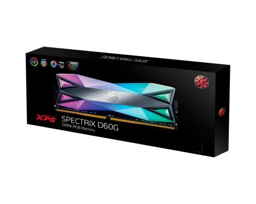 Модуль пам'яті для комп'ютера DDR4 8GB 3600 MHz XPG Spectrix D60G RGB Tungsten Gray ADATA (AX4U36008G18I-ST60)