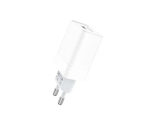 Зарядний пристрій BOROFONE BA47A Mighty speed single port QC3.0 3A + Type-C cable White (BA47AW)