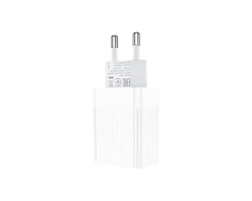 Зарядний пристрій BOROFONE BA47A Mighty speed single port QC3.0 3A + Type-C cable White (BA47AW)