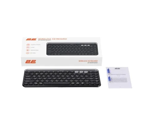 Клавіатура 2E KS250 Wireless USB/Bluetooth UA Black (2E-KS250WBK_UA)