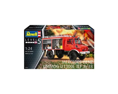 Сборная модель Revell Пожарная машина Unimog U1300L TLF 8/18 уровень 5 масштаб 1:24 (RVL-07512)