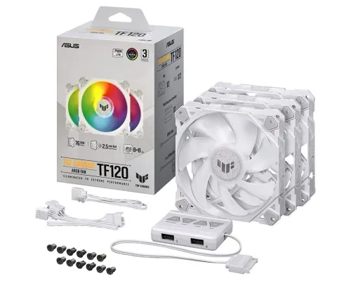 Кулер до корпусу Corsair TUF Gaming TF120 ARGB 3IN1 White (90DA0033-B09030)