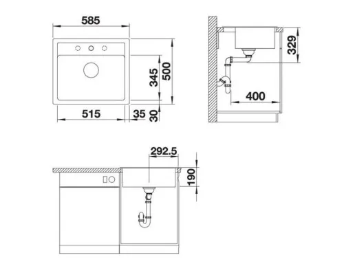 Мойка кухонная Blanco 523332 LEGRA 6 АНТРАЦИТ