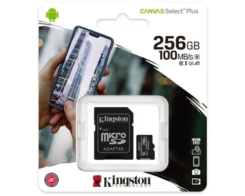 Карта памяті Kingston 256GB microSD class 10 A1 Canvas Select Plus (SDCS2/256GB)
