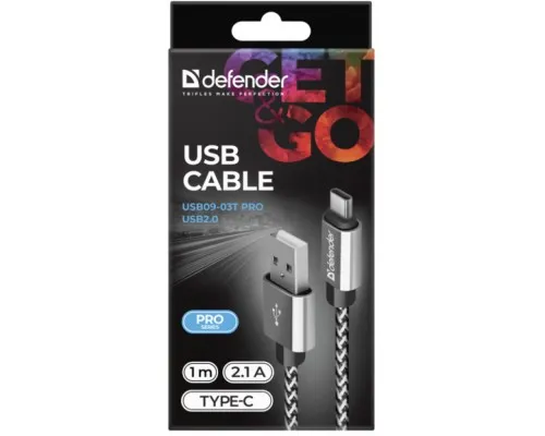 Дата кабель USB 2.0 AM to Lightning 1.0m ACH01-03T PRO White Defender (87809)