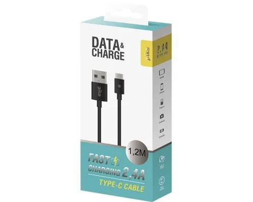 Дата кабель USB 2.0 AM to Type-C 1.2m black Piko (1283126489174)