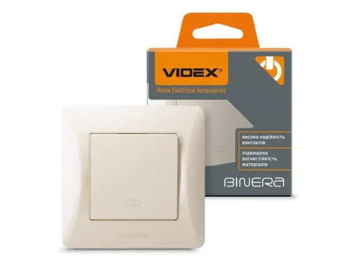 Перемикач Videx BINERA 1кл проміжний кремовий (VF-BNSW1I-CR)
