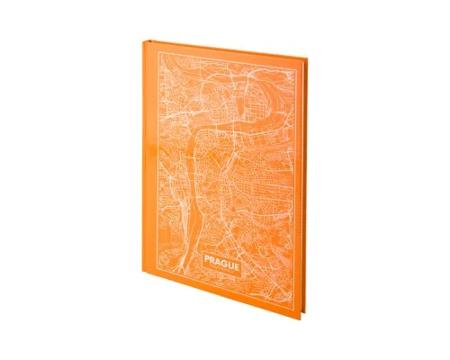 Книга записная Axent Maps Prague А4 в твердой обложке 96 листов в клетку Персиков (8422-542-A)