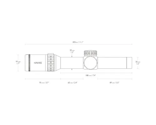 Оптичний приціл Hawke Frontier 1-6x24 корпус 30 мм сітка L4a D (18400)