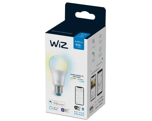 Умная лампочка WiZ E27 8W(60W 806Lm) A60 2700-6500K Wi-Fi (929002383502)