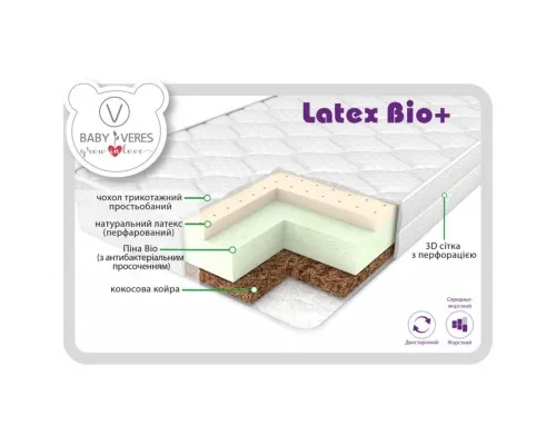 Матрас для детской кроватки Верес Latex bio+ 12см (50.7.02)