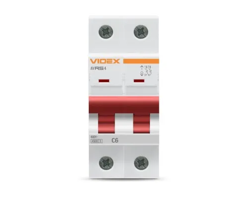 Автоматический выключатель Videx RS4 RESIST 2п 6А С 4,5кА (VF-RS4-AV2C06)