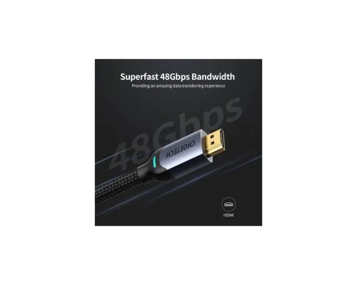 Кабель мультимедійний HDMI to HDMI 2.0m V.2.1 8K 60Hz HDR10 HLG 48Gbps YUV 444 Choetech (XHH01-BK)