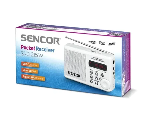 Портативний радіоприймач Sencor SRD 215 White (35039902)
