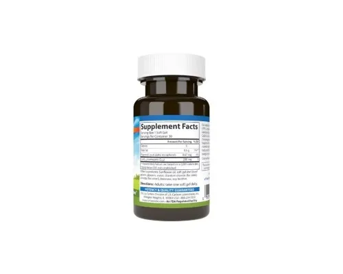 Антиоксидант Carlson Коензим Q10, 200 мг, CoQ10, 30 гелевих капсул (CL08250)