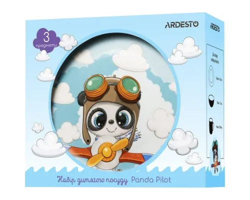 Комплект посуду Ardesto Panda Pilot порцеляна 3 предмети (AR3451PS)