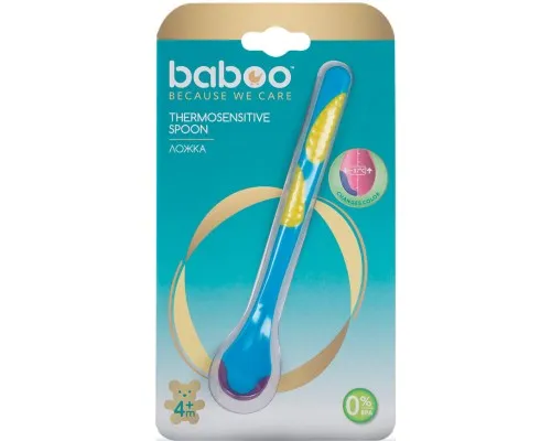Набір дитячого посуду Baboo термочутлива ложка , синя, 4+ міс (10-024)