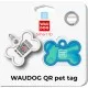 Адресник для животных WAUDOG Smart ID с QR паспортом Градиент голубой, кость 40х28 мм (231-4036)