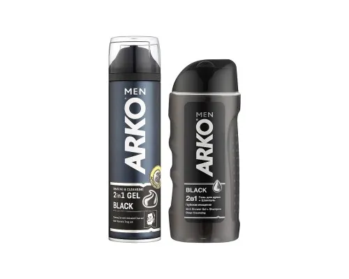 Набір косметики ARKO Men Black Гель для гоління 200 мл + Гель для душу 260 мл (8690506546724)