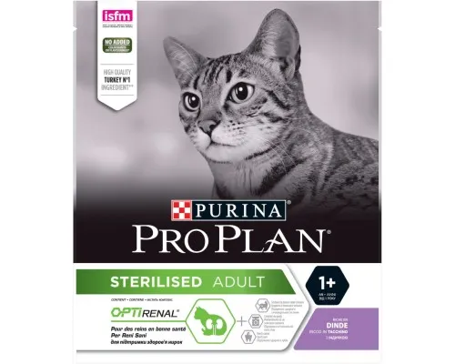 Сухой корм для кошек Purina Pro Plan Sterilised Adult 1+ с индейкой 400 г (7613033564673)