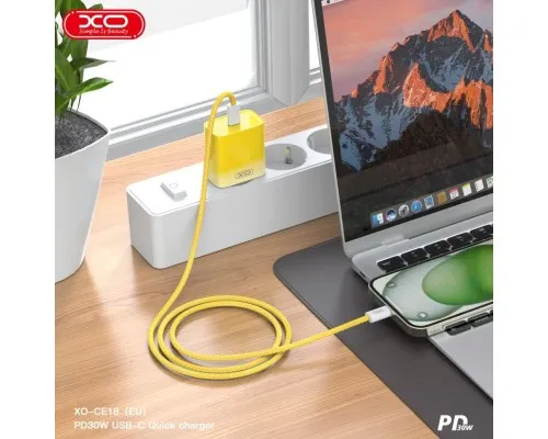 Зарядное устройство XO CE18 PD30W USB-C Yellow (XO-CE18-YEL)