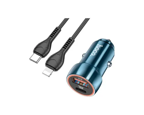 Зарядное устройство HOCO Z46A set (C to iP) USB-A/Type-C Sapphire Blue (6931474770363)