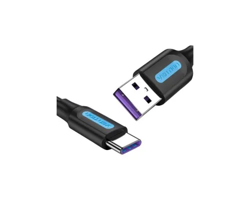 Дата кабель USB 2.0 AM to Type-C 0.5m 5.0A (25W) PVC black Vention (CORBD)