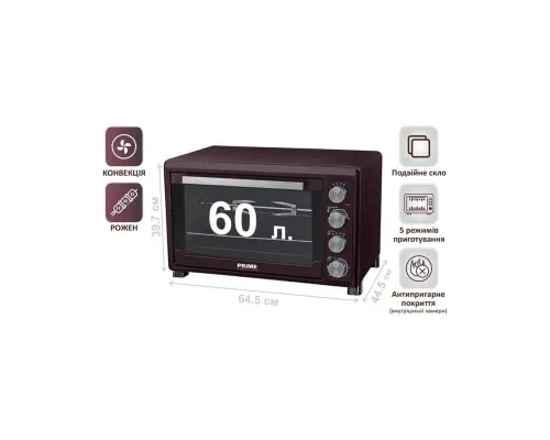 Електропіч PRIME Technics PEO 62895 BR