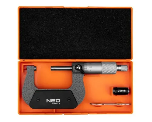 Мікрометр Neo Tools з верн'єром 25-50 мм, ±0.01 мм/м (75-021)