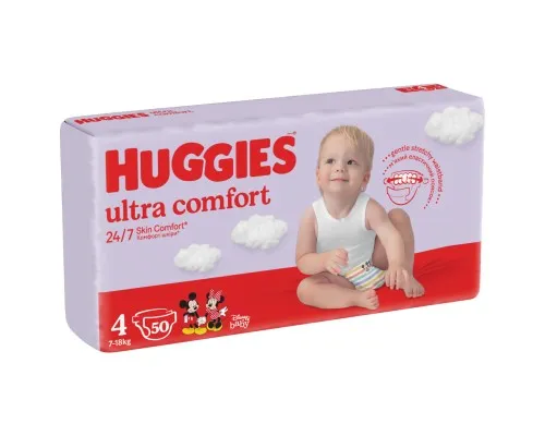 Подгузники Huggies Ultra Comfort 4 (7-18 кг) Jumbo для мальч. 50 шт (5029053567587)
