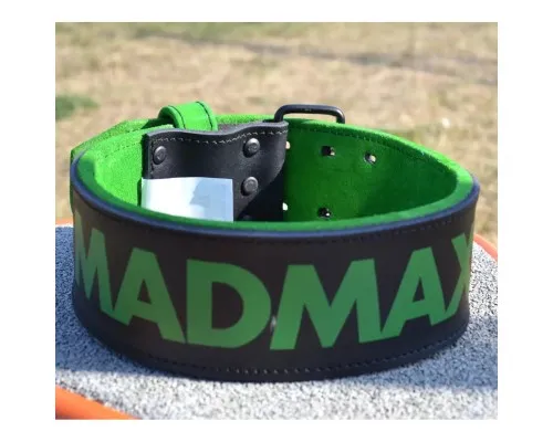 Атлетичний пояс MadMax MFB-302 Quick Release Belt шкіряний Black/Green L (MFB-302_L)