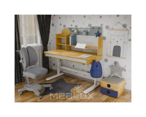 Парта з кріслом Mealux Timberdesk L (парта + крісло + тумба) (BD-690 L+ box BD 920-2 BL+Y-115 G)
