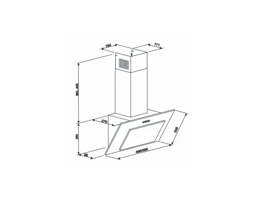 Витяжка кухонна Eleyus VERTICAL 700 50 BG (VERTICAL70050BG)