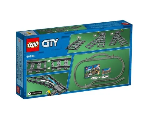 Конструктор LEGO City Залізничні стрілки 8 деталей (60238)
