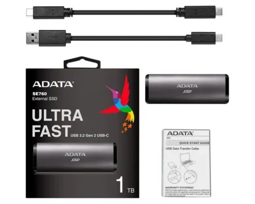 Накопитель SSD USB 3.2 512GB ADATA (ASE760-512GU32G2-CTI)
