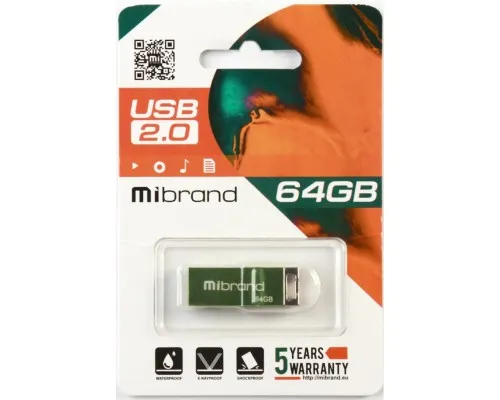 USB флеш накопитель Mibrand 64GB Сhameleon Light Green USB 2.0 (MI2.0/CH64U6LG)